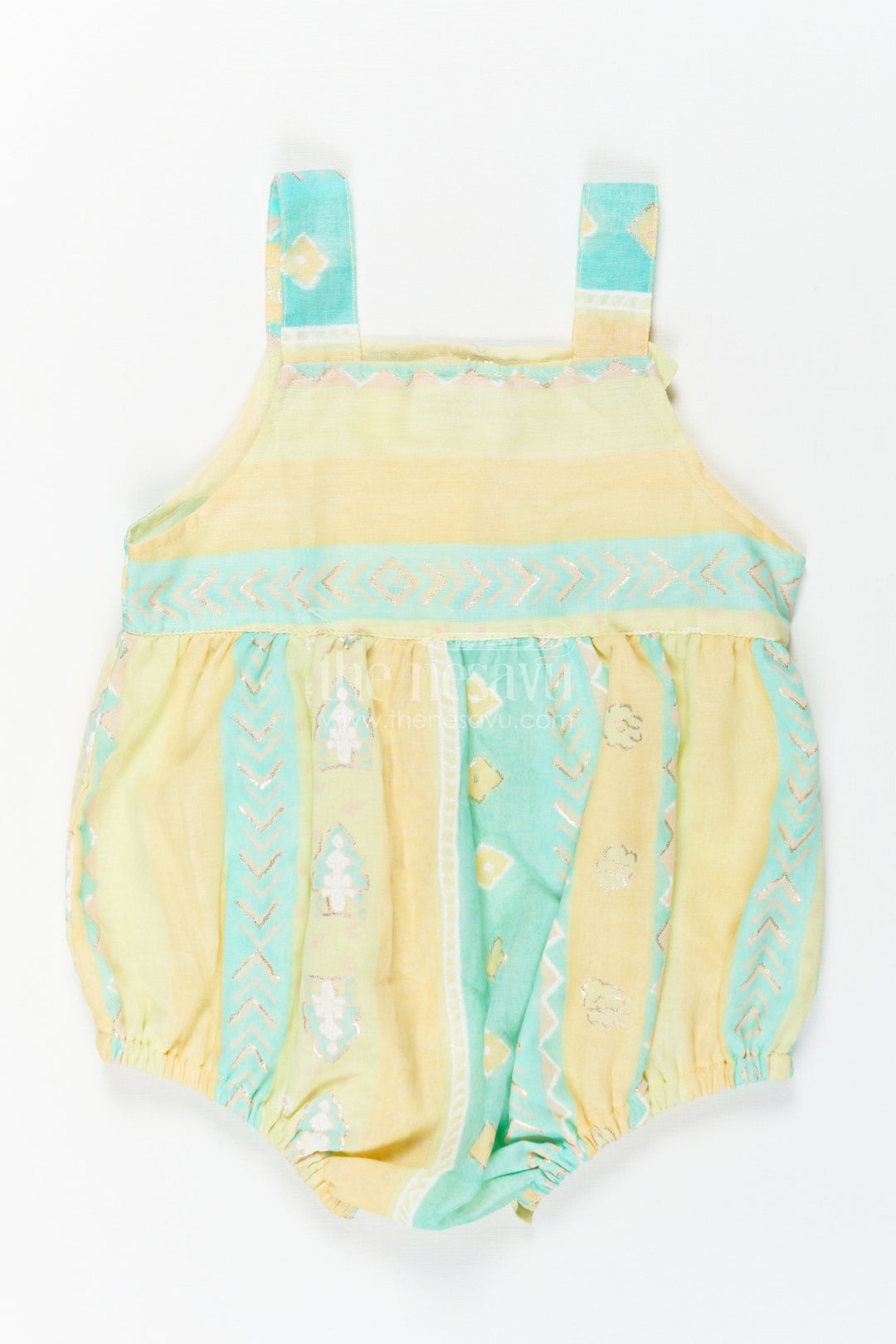 The Nesavu Baby Rompers/Onesies Baby Cotton Rompers in Soft Fabric with Bird Appliqué and Adjustable Straps for Comfort Nesavu Baby Cotton Rompers Bird Appliqu Adjustable Straps Soft Fabric | The Nesavu