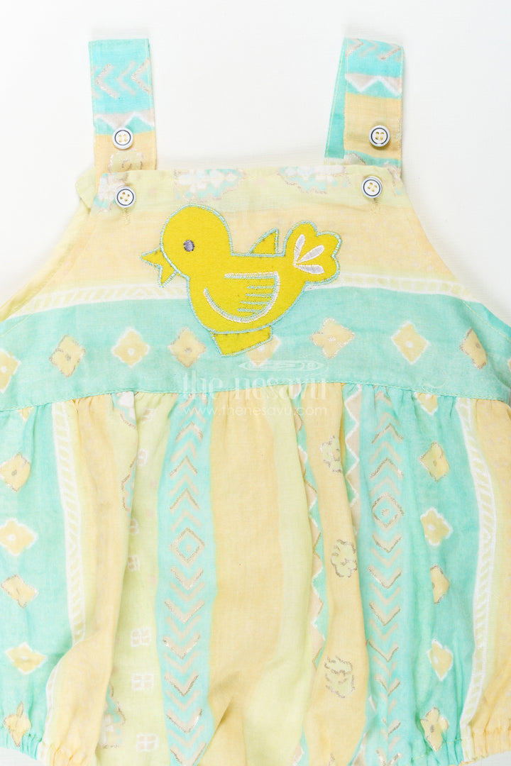 The Nesavu Baby Rompers/Onesies Baby Cotton Rompers in Soft Fabric with Bird Appliqué and Adjustable Straps for Comfort Nesavu Baby Cotton Rompers Bird Appliqu Adjustable Straps Soft Fabric | The Nesavu