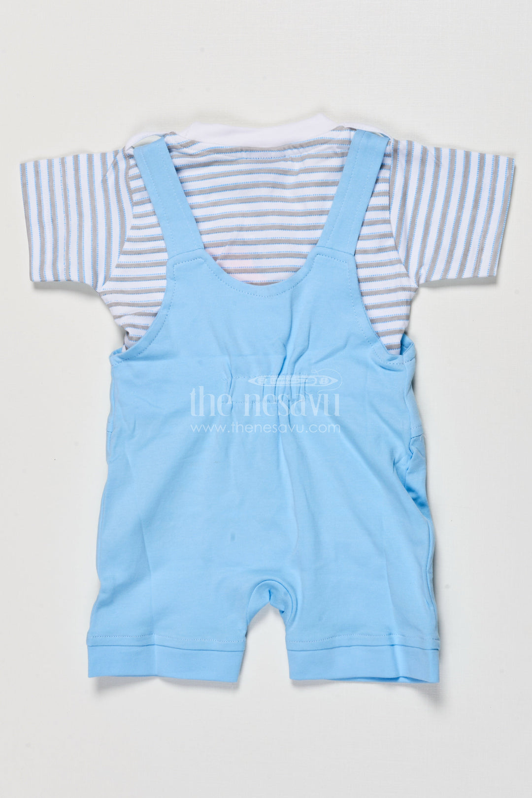 The Nesavu Baby Dungarees Baby Dungaree Set with Embroidery for Casual Play and Day Outings Nesavu Nesavu embroidered baby dungaree set cotton everyday comfort playful outings