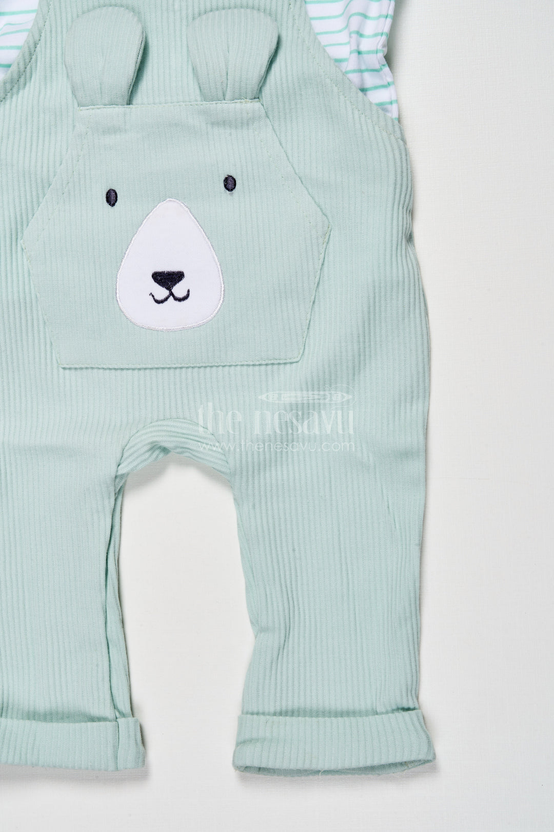 The Nesavu Baby Dungarees Baby Dungaree Set with Embroidery for Comfortable Everyday Play Nesavu Nesavu cotton baby dungaree set animal embroidery play daily comfort