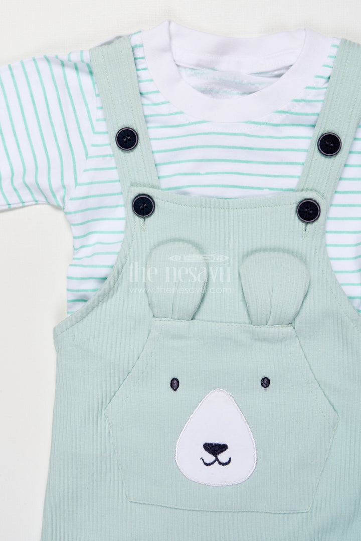 The Nesavu Baby Dungarees Baby Dungaree Set with Embroidery for Comfortable Everyday Play Nesavu Nesavu cotton baby dungaree set animal embroidery play daily comfort