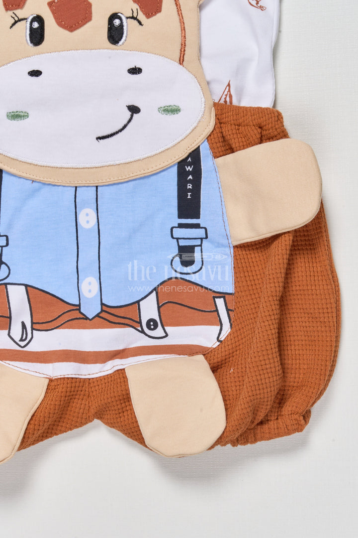 The Nesavu Baby Dungarees Baby Dungaree Set with Printed Tee for Playful Everyday Moments Nesavu Nesavu baby cotton dungaree set printed top everyday play toddler comfort