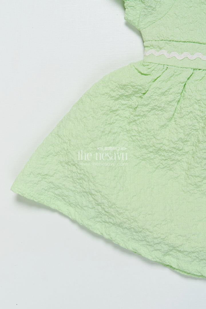 The Nesavu Baby Cotton Frocks Baby Frock for Girl’S Day Outs and Playdates Nesavu Nesavu baby girl cotton frock floral embellishment playdates casual outings