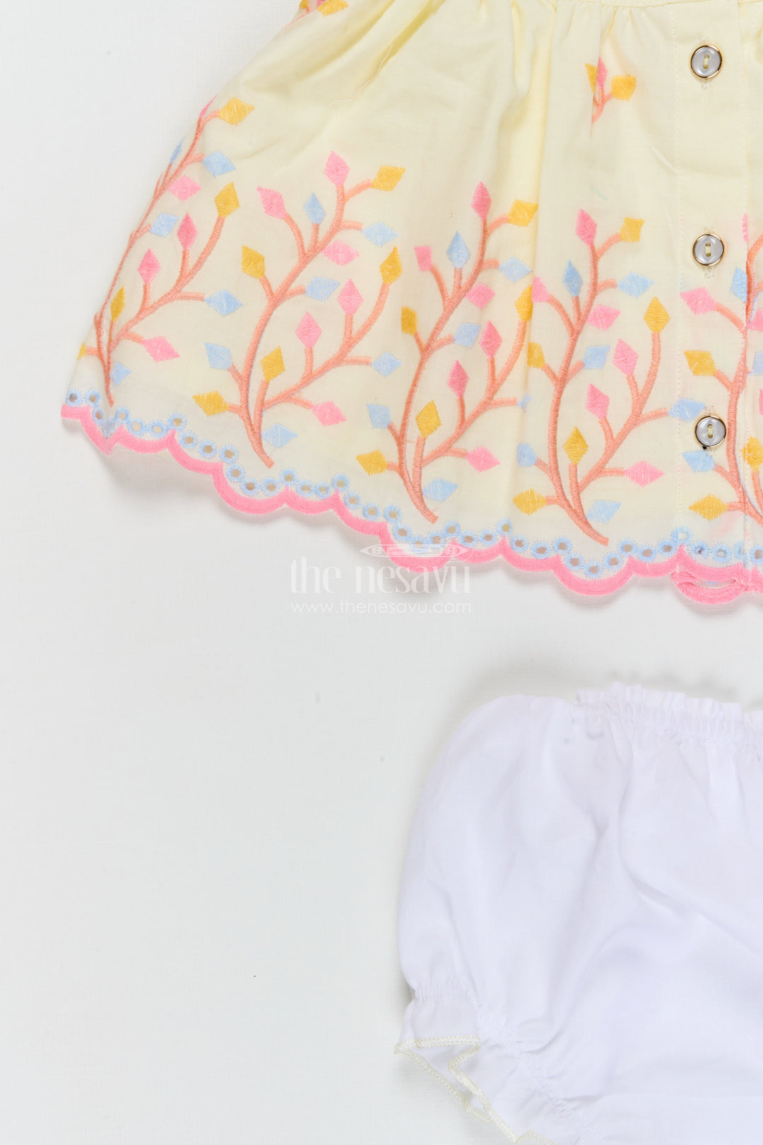 The Nesavu Baby Frocks Baby Frock for Outings and Everyday Celebrations Nesavu Nesavu embroidered baby frock in cotton for casual celebrations and playtime fun