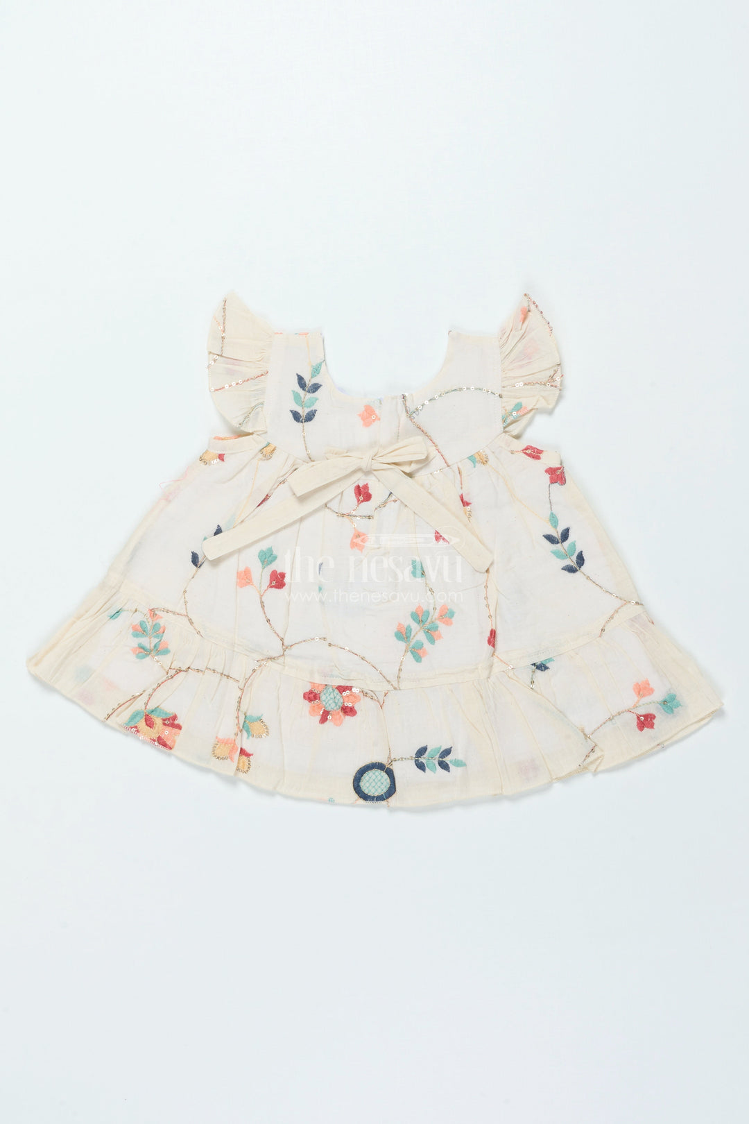 The Nesavu Baby Frocks Baby Frock with Embroidery for Festive Occasions and Naming Ceremonies Nesavu Nesavu embroidered baby frock naming ceremonies festivals first birthday traditions