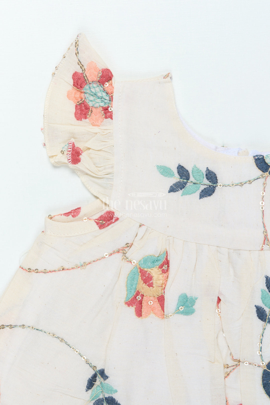 The Nesavu Baby Frocks Baby Frock with Embroidery for Festive Occasions and Naming Ceremonies Nesavu Nesavu embroidered baby frock naming ceremonies festivals first birthday traditions