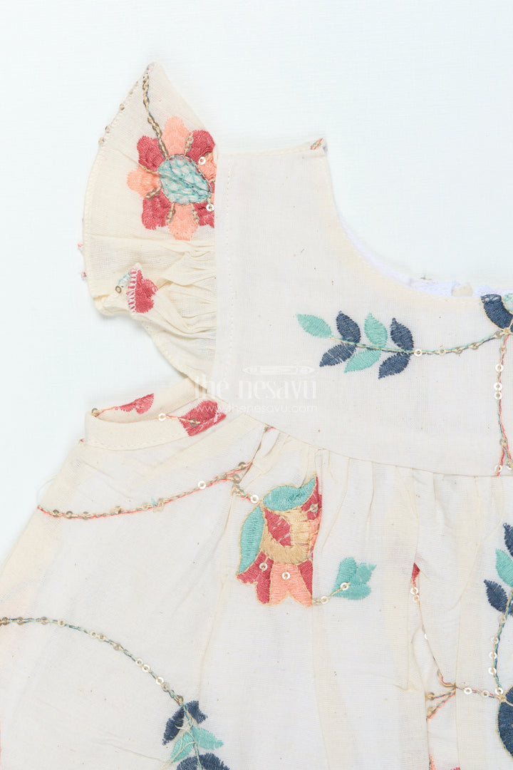 The Nesavu Baby Frocks Baby Frock with Embroidery for Festive Occasions and Naming Ceremonies Nesavu Nesavu embroidered baby frock naming ceremonies festivals first birthday traditions