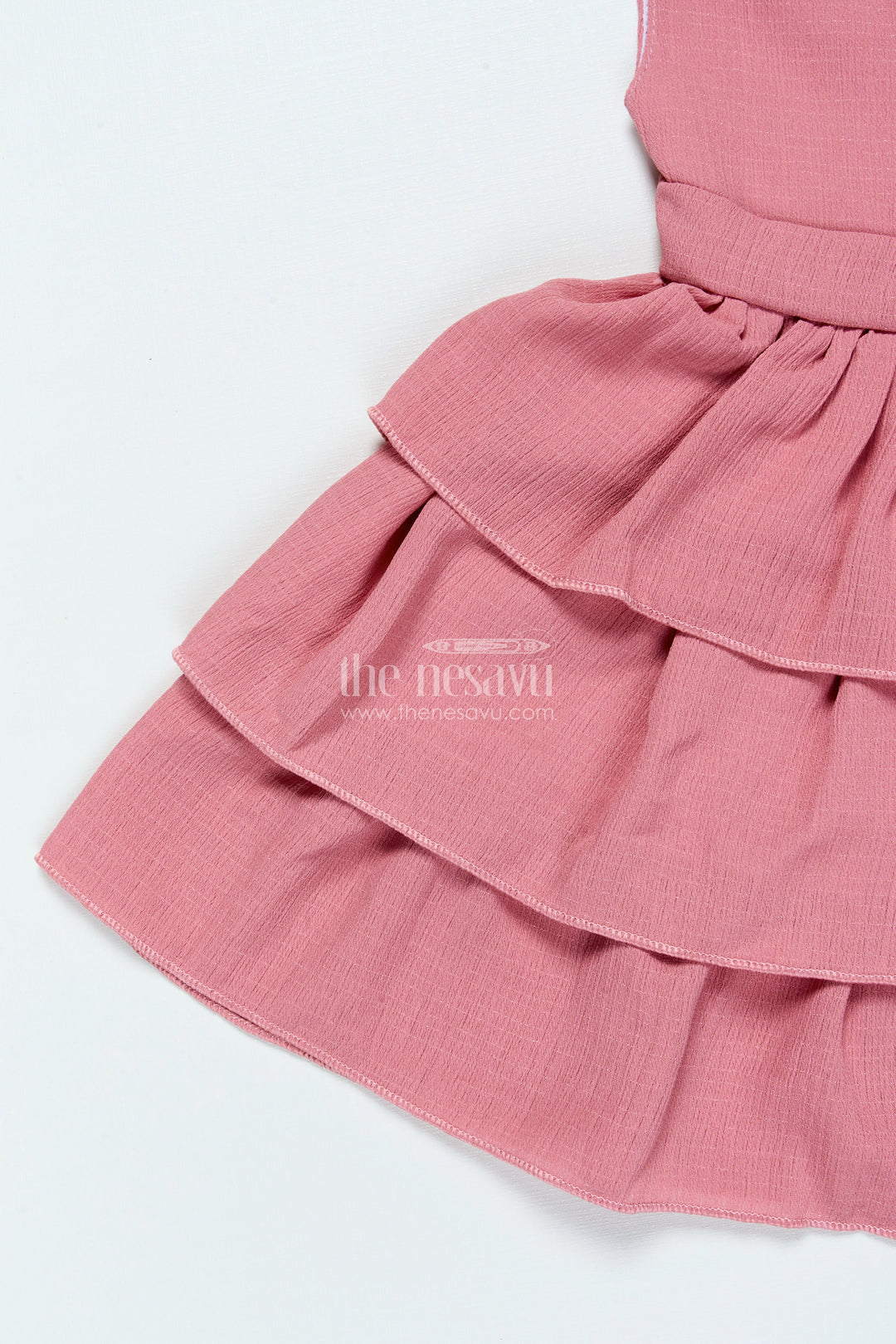 The Nesavu Baby Frocks Baby Georgette Frock for Birthdays and Casual Indoor Functions Nesavu Nesavu baby girl georgette frock pleated layers birthdays festive family gatherings
