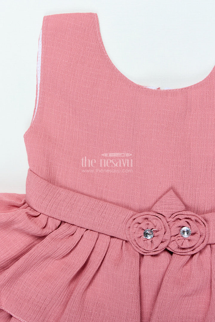 The Nesavu Baby Frocks Baby Georgette Frock for Birthdays and Casual Indoor Functions Nesavu Nesavu baby girl georgette frock pleated layers birthdays festive family gatherings