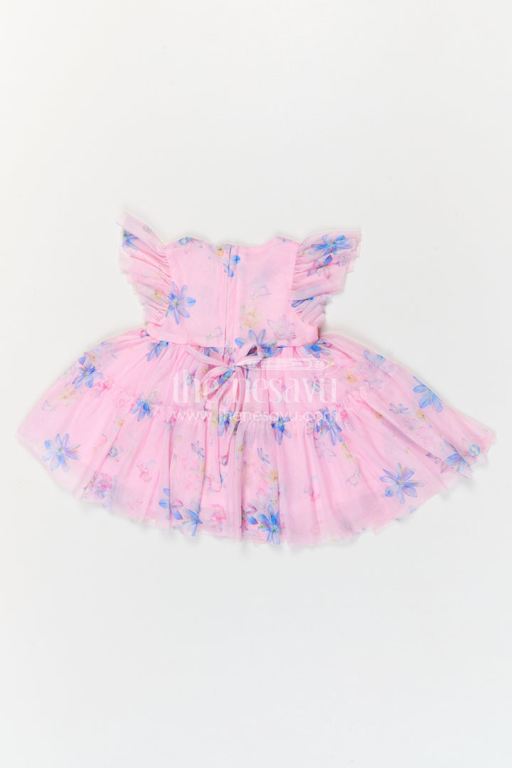 The Nesavu Baby Frocks Baby Girl Birthday Frock for Celebrations and Cake Smash Photos Nesavu Nesavu Baby Girl Birthday Frock For Celebrations And Baby Photoshoots With Soft Net Digital Print Design