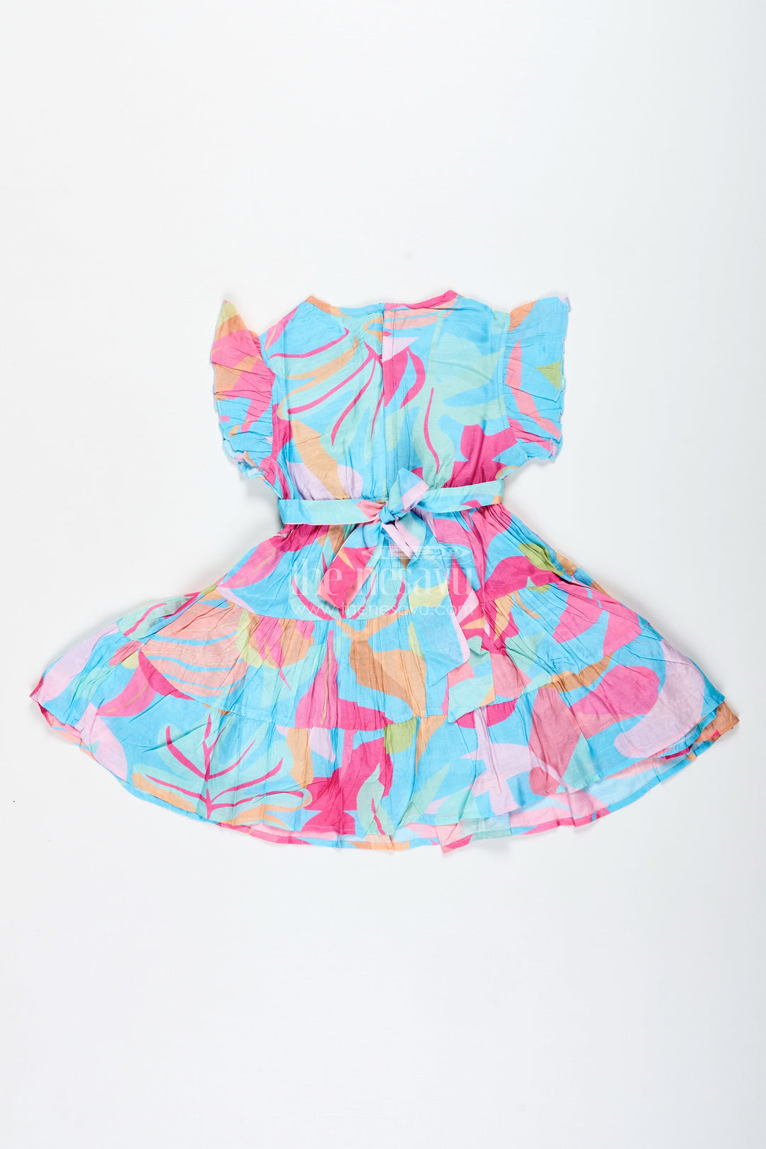 The Nesavu Girls Cotton Frock Baby Girl Casual Frock with Traditional Flair in Colorful Cotton and Layered Pleats for Comfortable Style Nesavu Nesavu Cotton Casual Frock Baby Girls Traditional Inspired Design Layered Pleats