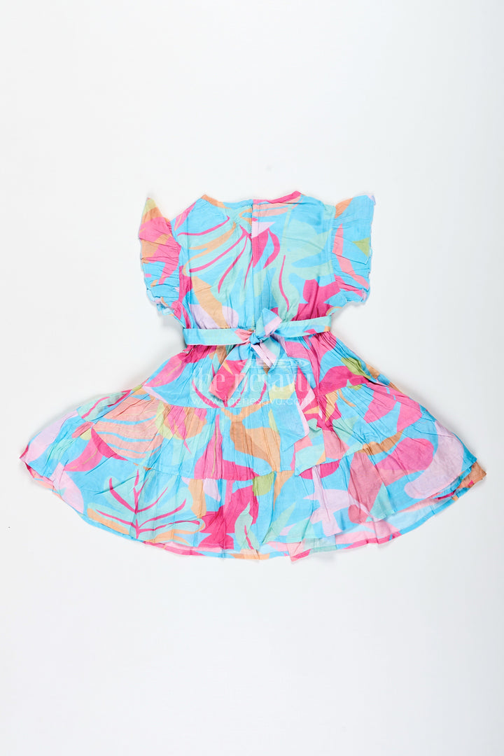 The Nesavu Girls Cotton Frock Baby Girl Casual Frock with Traditional Flair in Colorful Cotton and Layered Pleats for Comfortable Style Nesavu Nesavu Cotton Casual Frock Baby Girls Traditional Inspired Design Layered Pleats