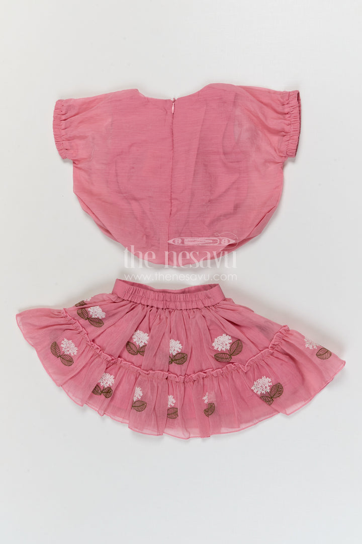 The Nesavu Baby Casual Sets Baby Girl Casual Outfit Set for Outings and Everyday Comfort Nesavu Nesavu baby girl cotton casual outfit set with thread embroidery for everyday outings