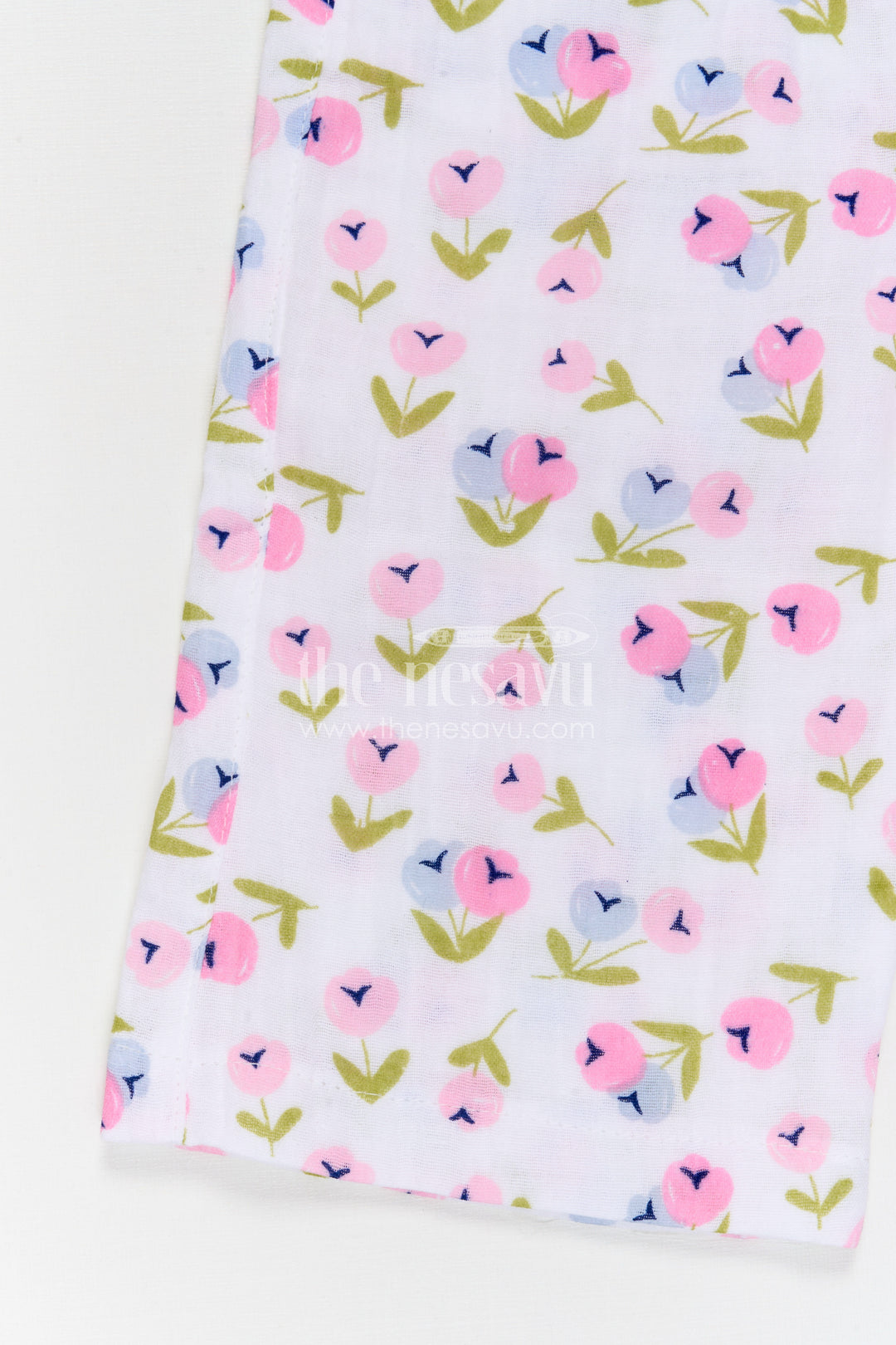 The Nesavu Girls Casual Set Baby Girl Casual Set for Summer Playdates and Outings Nesavu Nesavu Baby Girl Casual Set For Summer Playdates With Muslin Cotton Digital Print And Tie Up Top Design