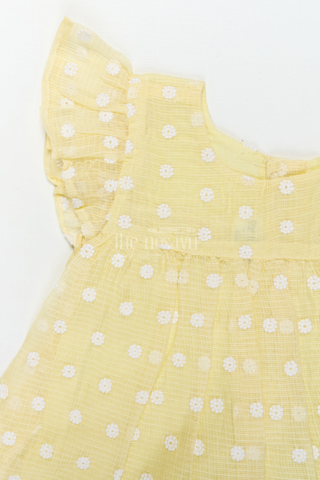 The Nesavu Girls Cotton Frock Baby Girl Chikankari Frock for Summer Picnics and Casual Events Nesavu Nesavu baby girl chikankari cotton frock for summer outings and casual celebrations