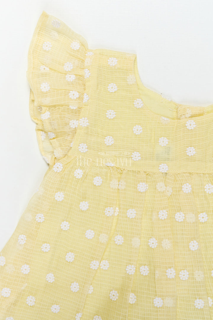 The Nesavu Girls Cotton Frock Baby Girl Chikankari Frock for Summer Picnics and Casual Events Nesavu Nesavu baby girl chikankari cotton frock for summer outings and casual celebrations