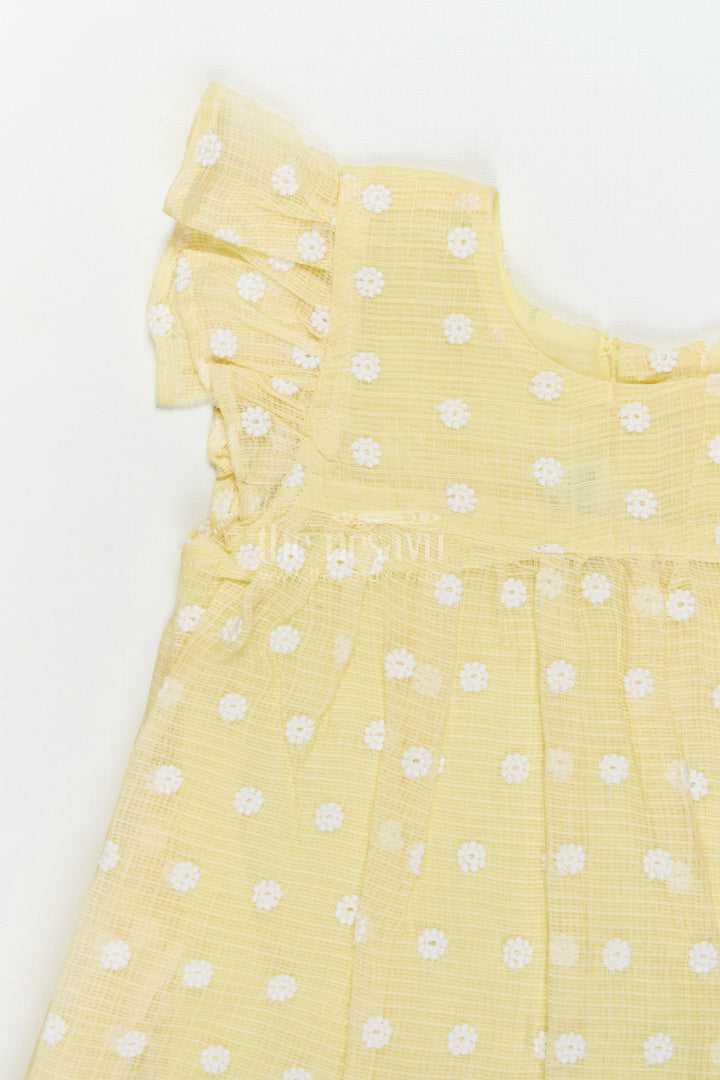 The Nesavu Girls Cotton Frock Baby Girl Chikankari Frock for Summer Picnics and Casual Events Nesavu Nesavu baby girl chikankari cotton frock for summer outings and casual celebrations