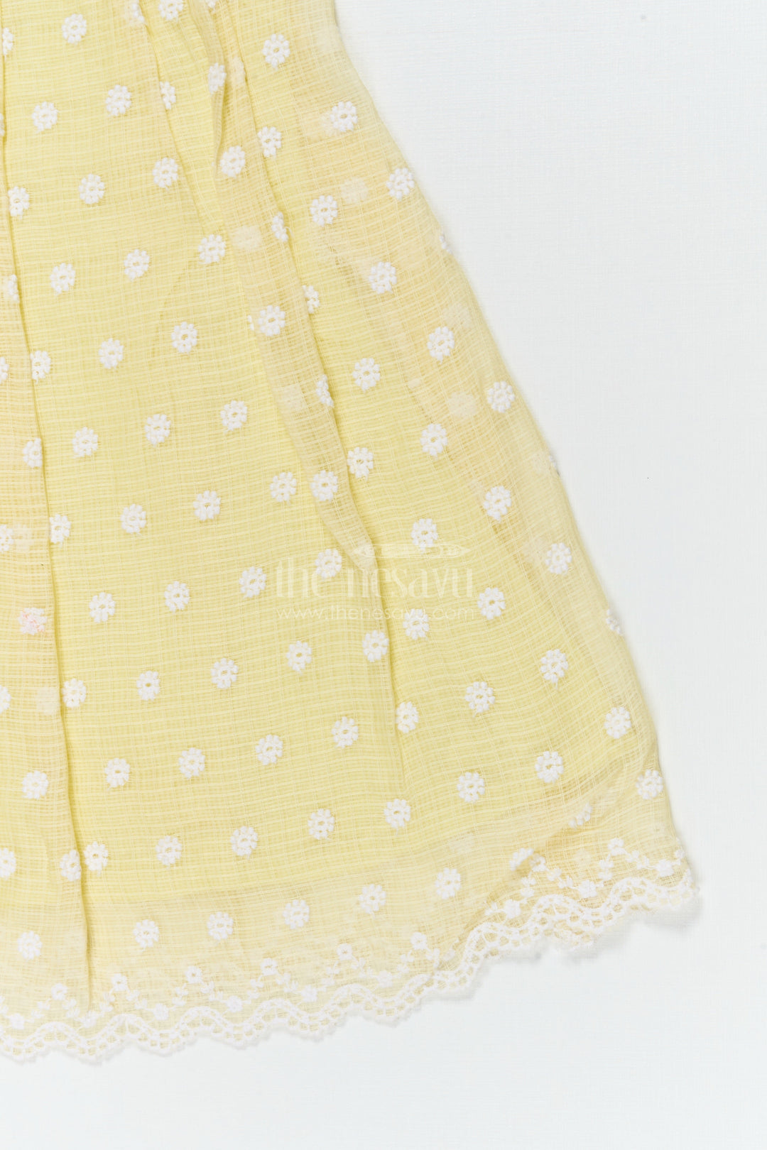 The Nesavu Girls Cotton Frock Baby Girl Chikankari Frock for Summer Picnics and Casual Events Nesavu Nesavu baby girl chikankari cotton frock for summer outings and casual celebrations