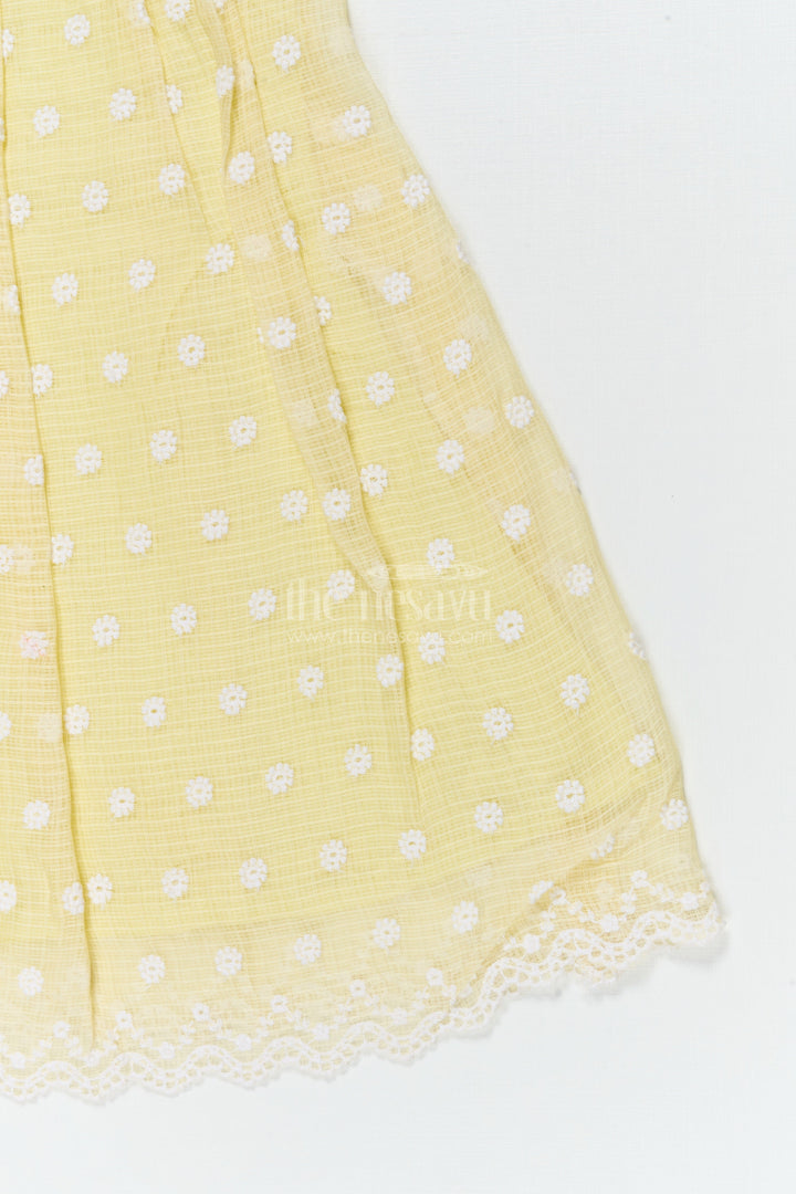 The Nesavu Girls Cotton Frock Baby Girl Chikankari Frock for Summer Picnics and Casual Events Nesavu Nesavu baby girl chikankari cotton frock for summer outings and casual celebrations
