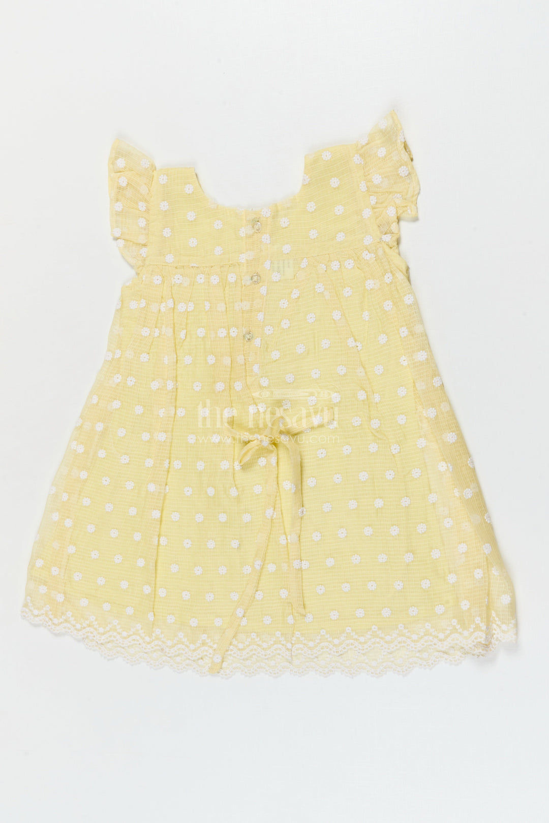 The Nesavu Girls Cotton Frock Baby Girl Chikankari Frock for Summer Picnics and Casual Events Nesavu Nesavu baby girl chikankari cotton frock for summer outings and casual celebrations