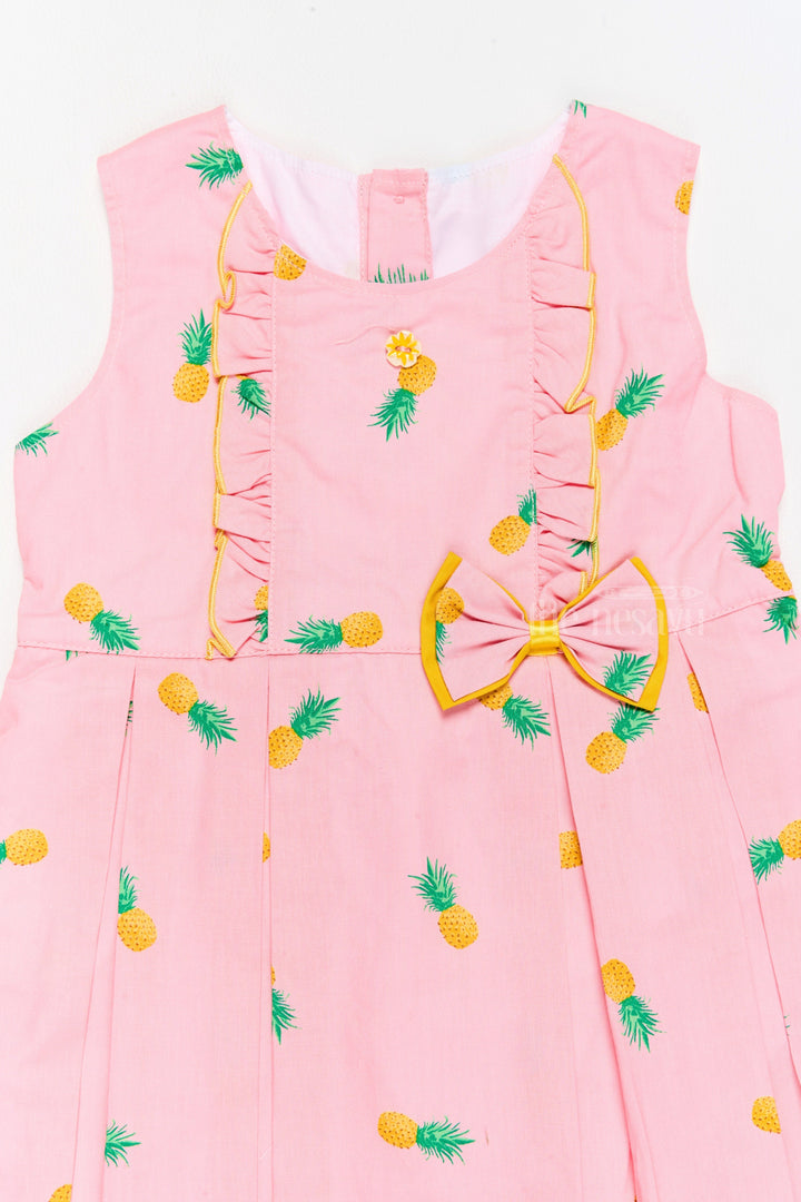 The Nesavu Baby Casual Sets Baby Girl Clothing Set with Pineapple Print Bow Accent Baby Casual Outfit Nesavu Baby Girl Clothing Set Playful Pineapple Print Bow Detailing | The Nesavu