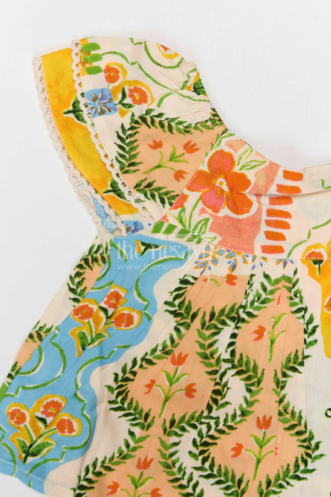 The Nesavu Girls Co-Ord Sets Baby Girl Co Ord Set for Summer Holidays and Toddler Outings Nesavu Nesavu baby girl cotton co ord set for toddler summer holidays and outings with floral digital print