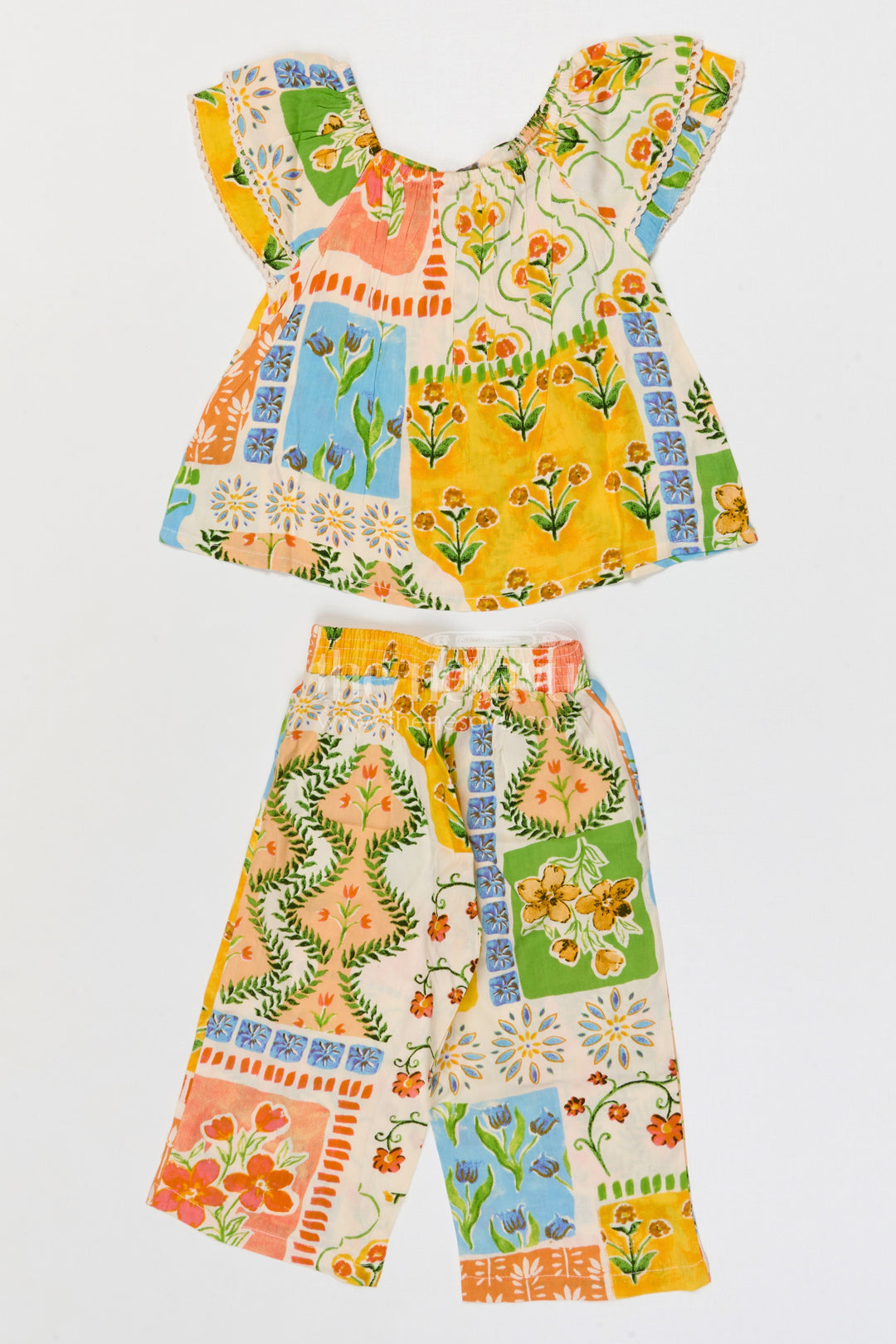 The Nesavu Girls Co-Ord Sets Baby Girl Co Ord Set for Summer Holidays and Toddler Outings Nesavu Nesavu baby girl cotton co ord set for toddler summer holidays and outings with floral digital print