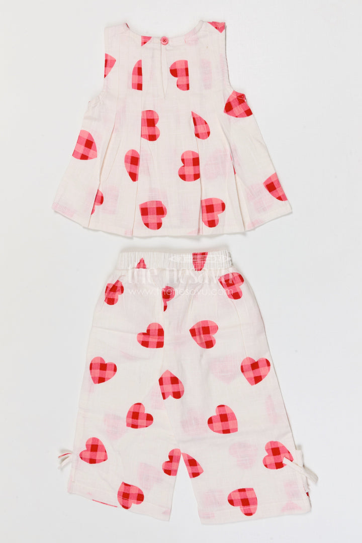 The Nesavu Girls Co-Ord Sets Baby Girl Co Ord Set for Summer Outings and Playdates Nesavu Nesavu baby girl cotton co ord set for toddler summer outings and playdates with heart digital print