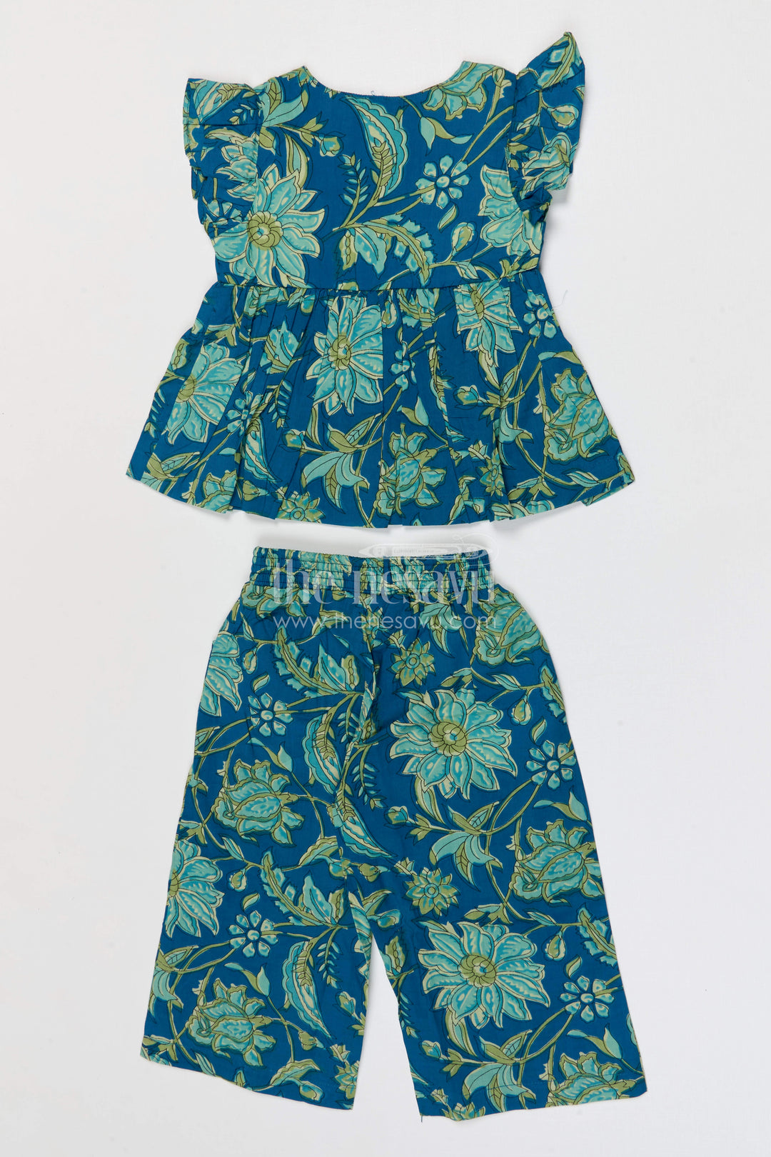 The Nesavu Girls Co-Ord Sets Baby Girl Co Ord Set for Summer Outings and Playings Nesavu Nesavu baby girl cotton co ord set for toddler summer outings and playtime with tropical digital print