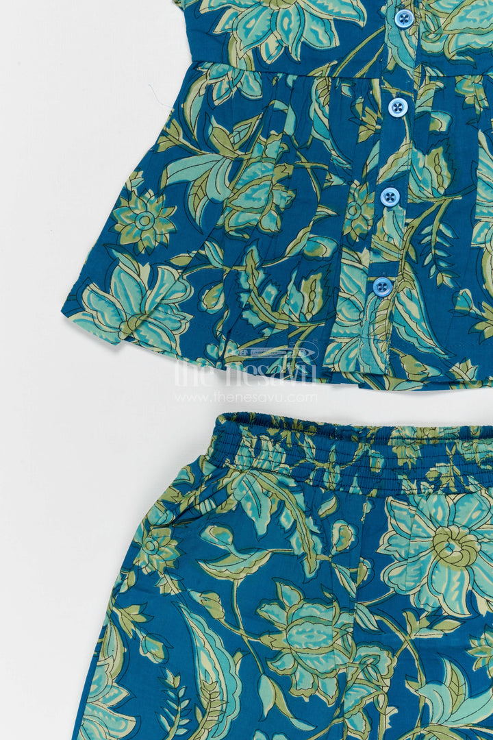 The Nesavu Girls Co-Ord Sets Baby Girl Co Ord Set for Summer Outings and Playings Nesavu Nesavu baby girl cotton co ord set for toddler summer outings and playtime with tropical digital print