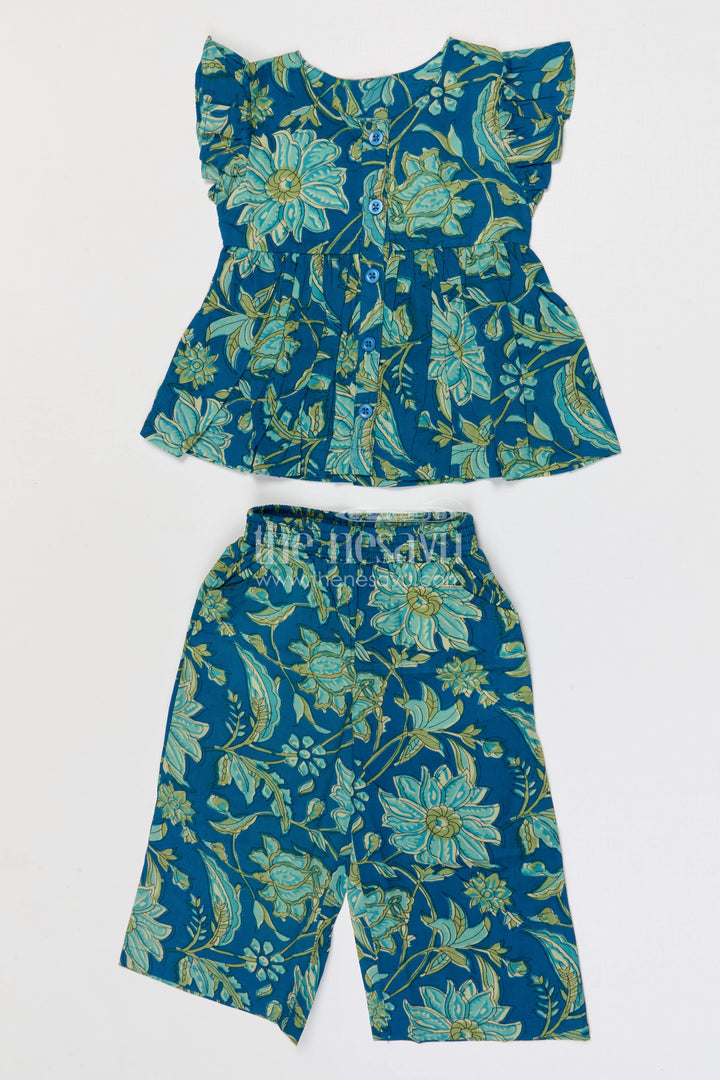 The Nesavu Girls Co-Ord Sets Baby Girl Co Ord Set for Summer Outings and Playings Nesavu Nesavu baby girl cotton co ord set for toddler summer outings and playtime with tropical digital print