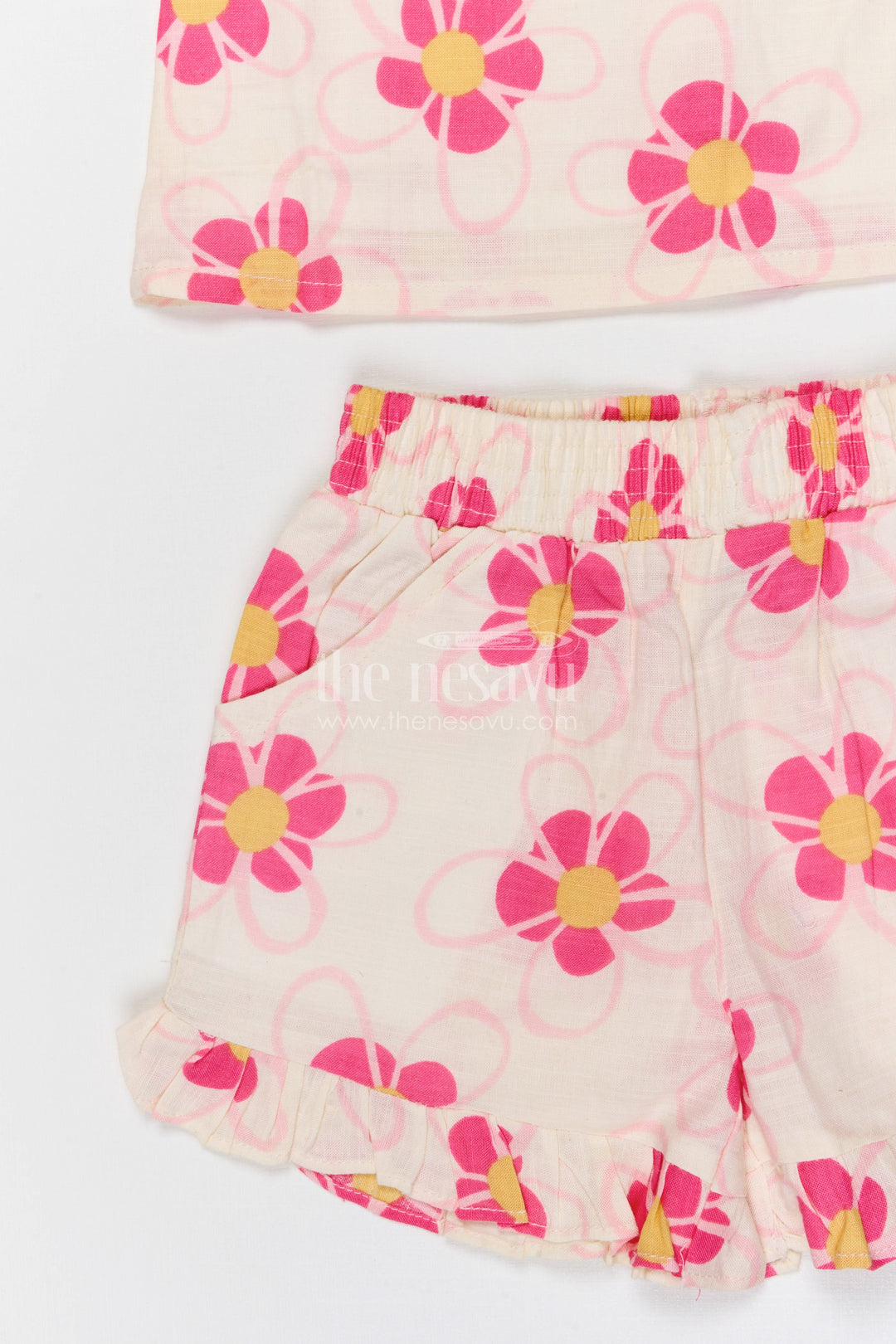 The Nesavu Girls Co-Ord Sets Baby Girl Co Ord Set for Summer Outings and Playtime Nesavu Nesavu baby girl cotton co ord set for toddler summer outings and playtime with digital print design