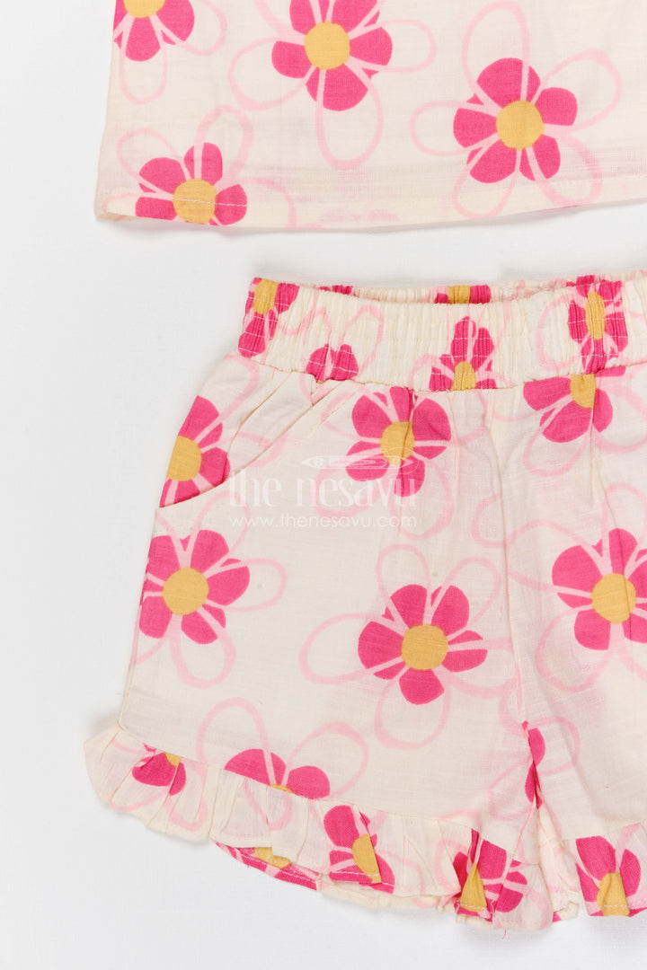 The Nesavu Girls Co-Ord Sets Baby Girl Co Ord Set for Summer Outings and Playtime Nesavu Nesavu baby girl cotton co ord set for toddler summer outings and playtime with digital print design