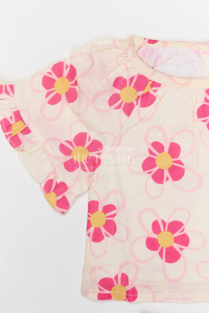The Nesavu Girls Co-Ord Sets Baby Girl Co Ord Set for Summer Outings and Playtime Nesavu Nesavu baby girl cotton co ord set for toddler summer outings and playtime with digital print design
