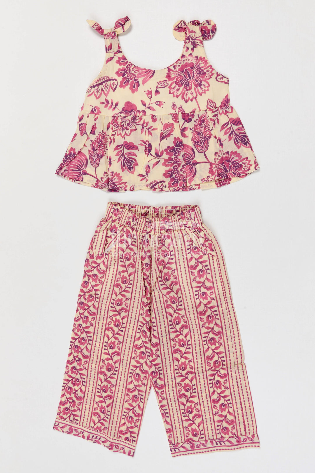 The Nesavu Girls Co-Ord Sets Baby Girl Co Ord Set for Toddler Summer Outings and Playdates Nesavu Nesavu baby girl cotton co ord set for toddler summer outings and playdates with paisley digital print