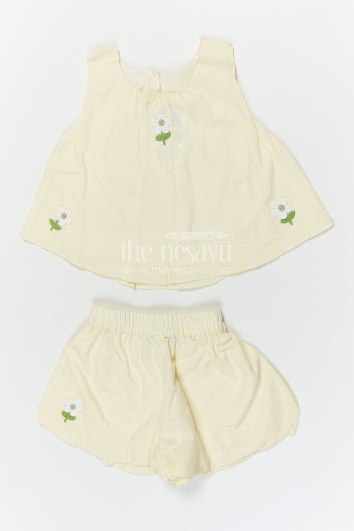 The Nesavu Baby Casual Sets Baby Girl Cotton Co Ord Set for Daily Wear and Comfort Nesavu Nesavu baby girl cotton co ord set for daily wear with thread embroidery soft breathable kids outfit