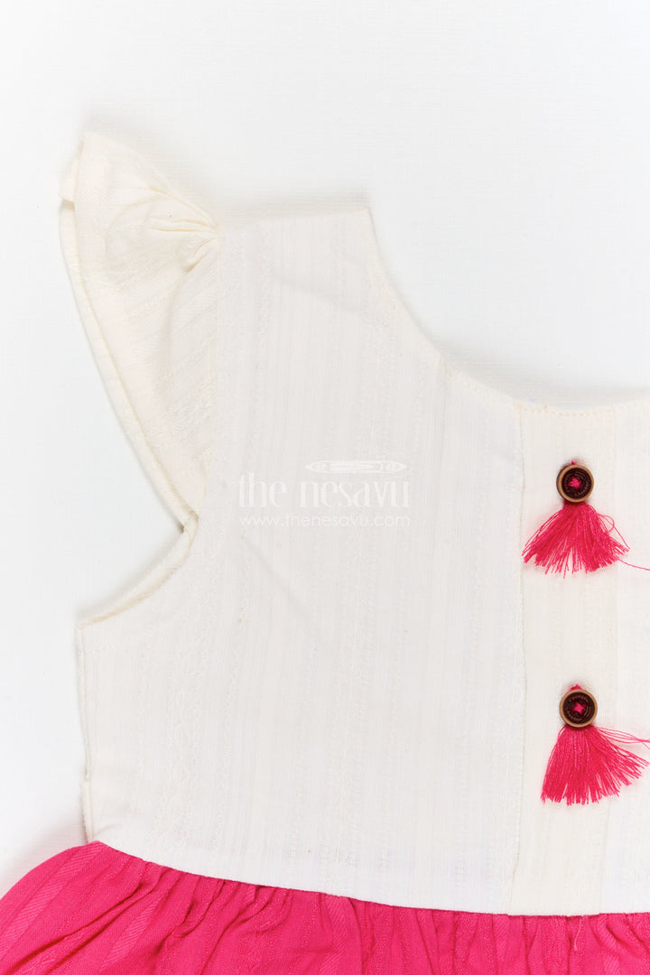 The Nesavu Baby Cotton Frocks Baby Girl Cotton Frock for Birthday Parties and Festive Outings Nesavu Nesavu baby girl cotton frock with pocket design for birthdays festive outings and baby wear