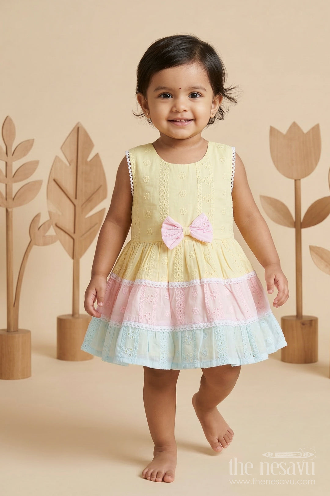 The Nesavu Baby Cotton Frocks Baby Girl Cotton Frock for Birthdays and Festive Celebrations Nesavu 14 (6M) / Multicolor / Cotton Blend BFJ958A-14 Nesavu baby girl cotton frock for birthdays festive celebrations and special baby occasions