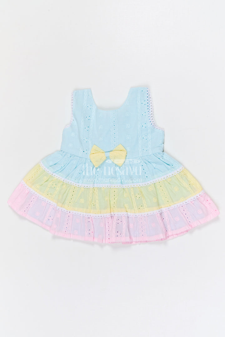 The Nesavu Baby Cotton Frocks Baby Girl Cotton Frock for Birthdays and Festive Outings Nesavu 14 (6M) / Multicolor / Cotton Blend BFJ958B-14 Nesavu baby girl cotton Hanoba frock for birthdays festive outings and baby celebrations