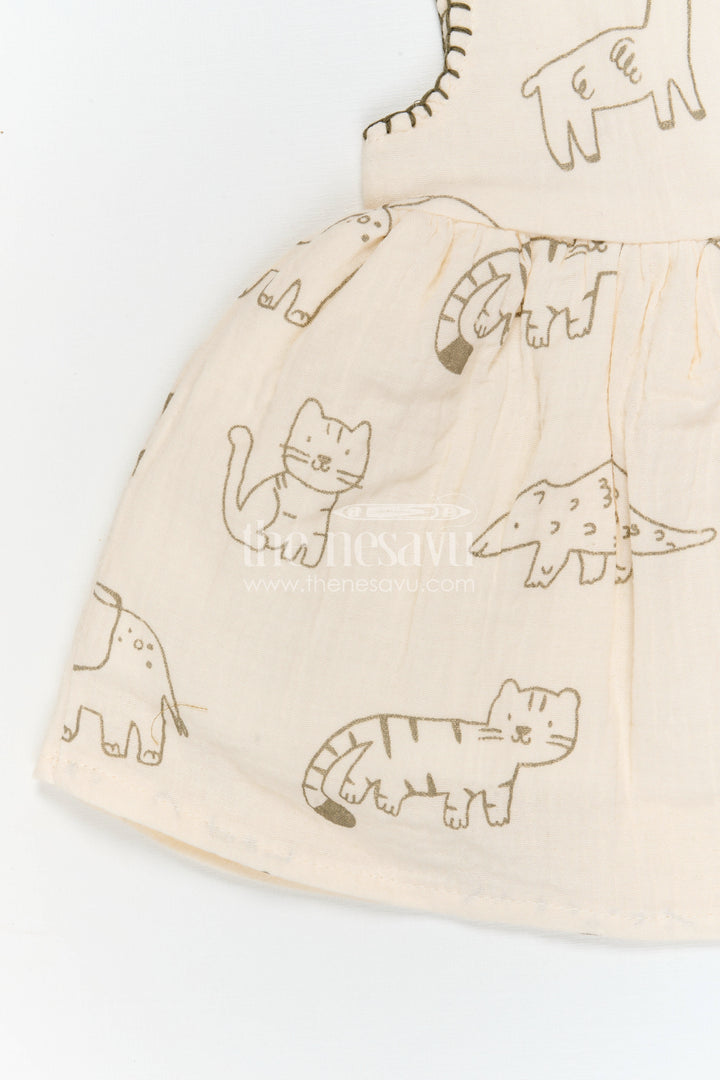 The Nesavu Baby Cotton Frocks Baby Girl Cotton Frock for Casual Outings and Family Gatherings Nesavu Nesavu baby girl muslin cotton frock for casual outings and family gatherings with digital prints