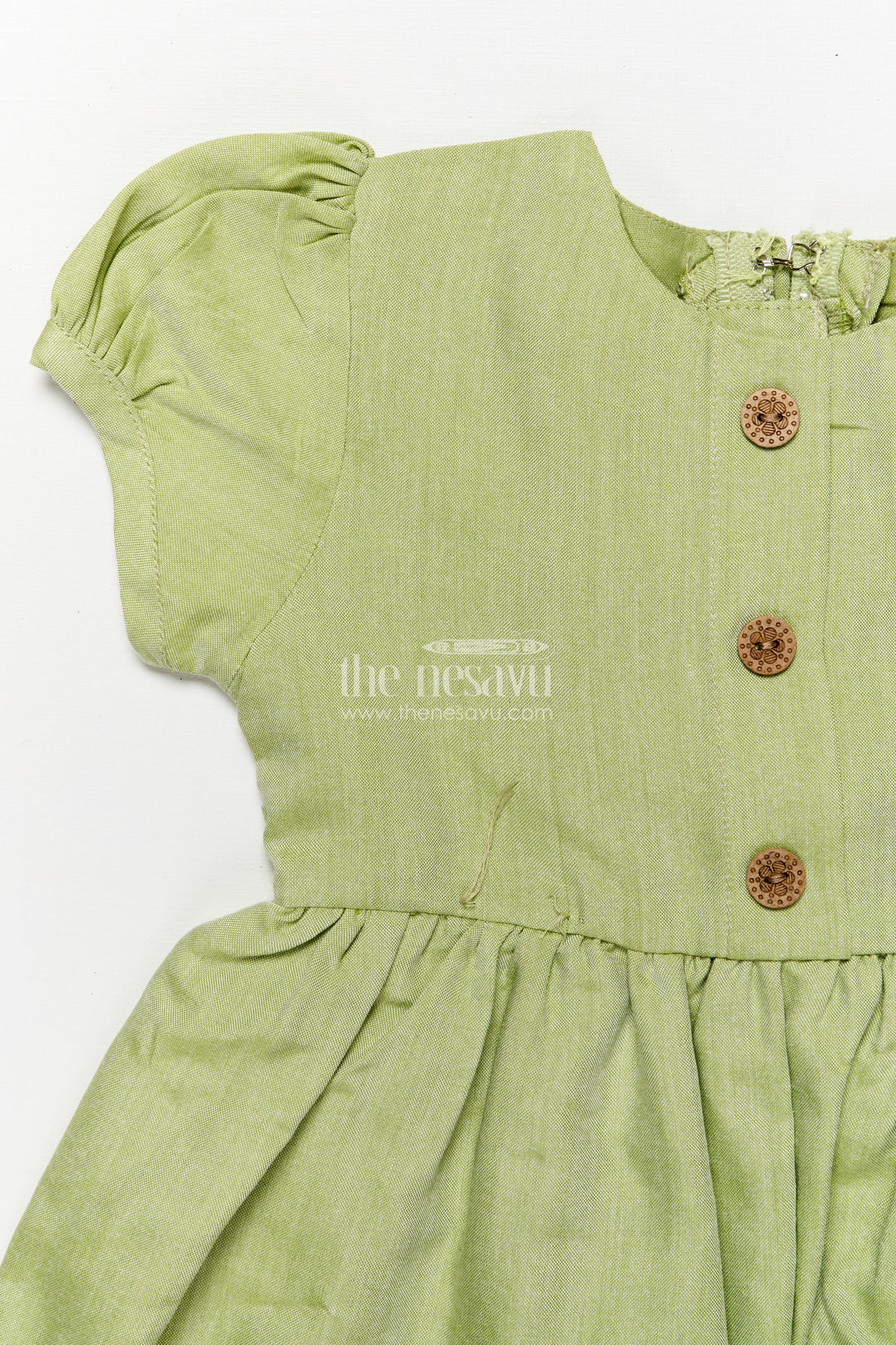 The Nesavu Girls Cotton Frock Baby Girl Cotton Frock for Casual Wear and Playtime Nesavu Nesavu baby girl cotton frock embroidered motifs casual outings playtime wear