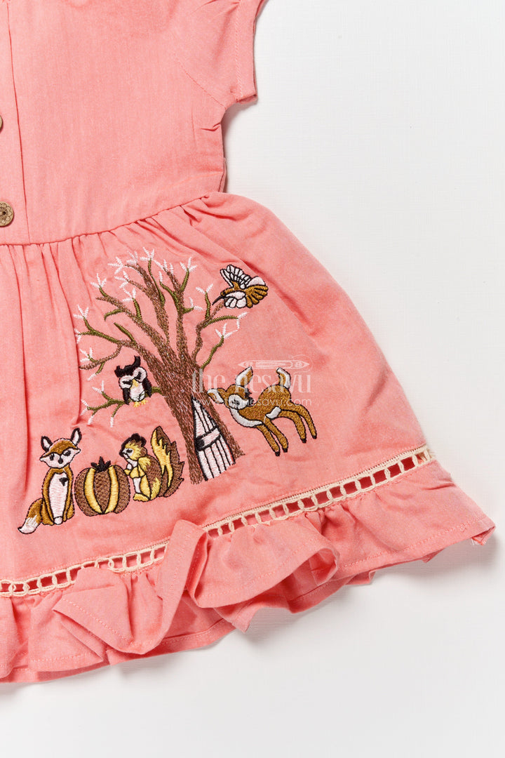 The Nesavu Girls Cotton Frock Baby Girl Cotton Frock for Casual Wear and Playtime Nesavu Nesavu baby girl cotton frock embroidery playdates outings casual festive wear