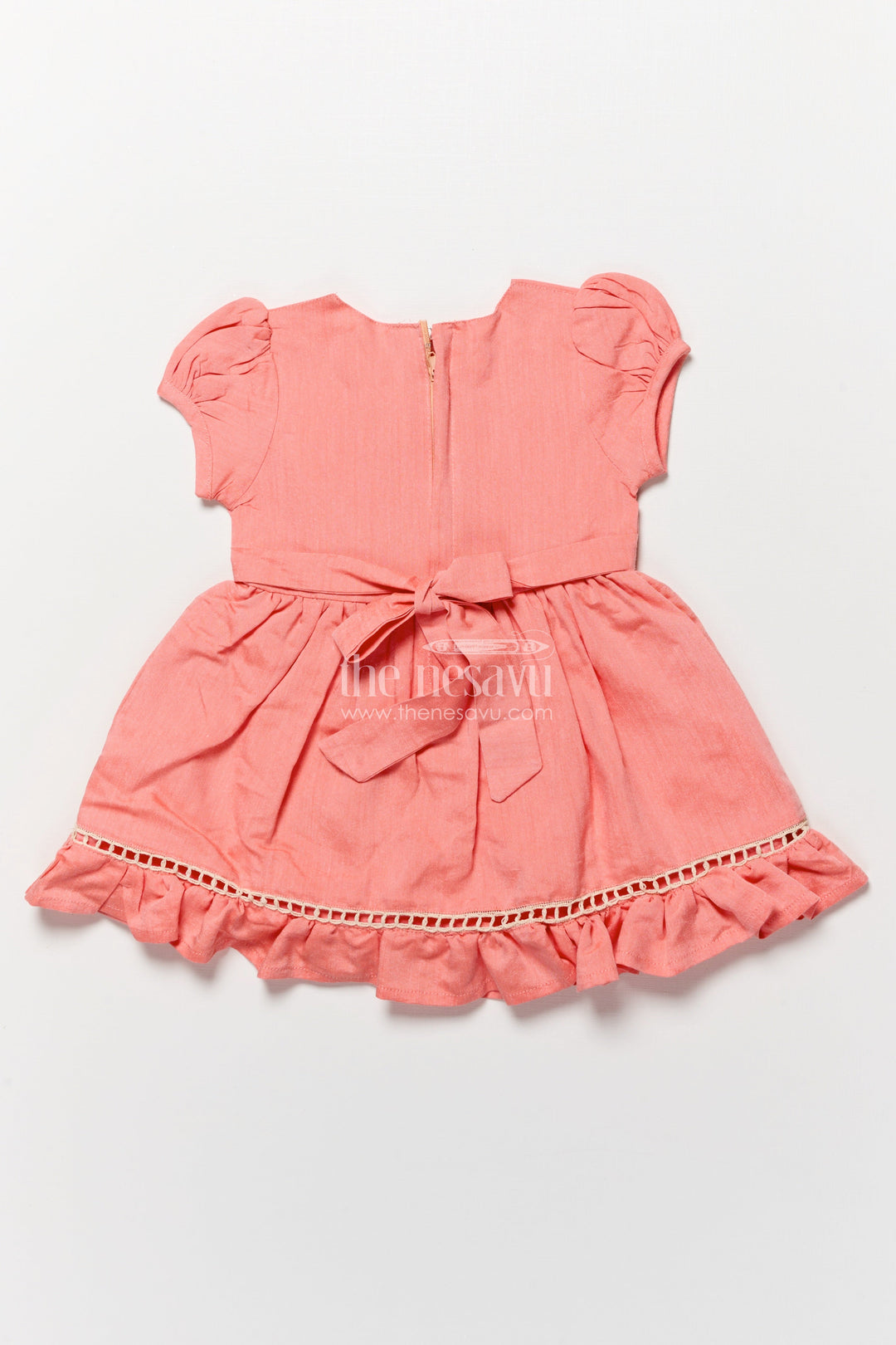 The Nesavu Girls Cotton Frock Baby Girl Cotton Frock for Casual Wear and Playtime Nesavu Nesavu baby girl cotton frock embroidery playdates outings casual festive wear