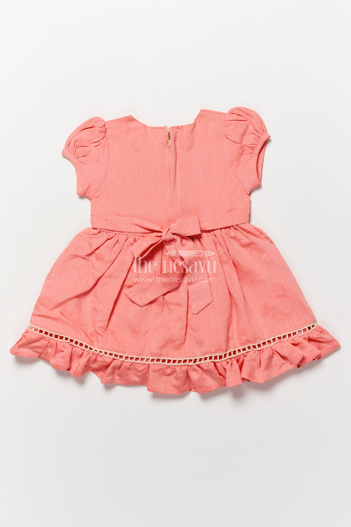 The Nesavu Girls Cotton Frock Baby Girl Cotton Frock for Casual Wear and Playtime Nesavu Nesavu baby girl cotton frock embroidery playdates outings casual festive wear