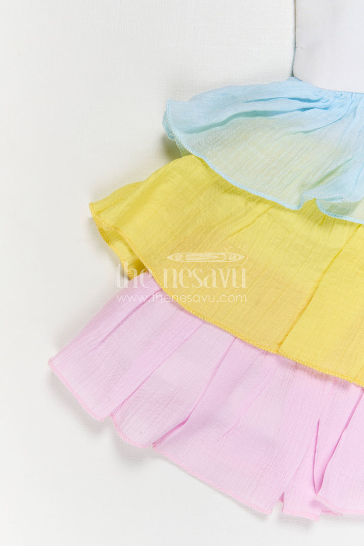 The Nesavu Baby Cotton Frocks Baby Girl Cotton Frock for Daily Wear and Playgoals Nesavu Nesavu Baby Girl Cotton Frock For Daily Wear With Thread Embroidery And Layered Multicolor Design