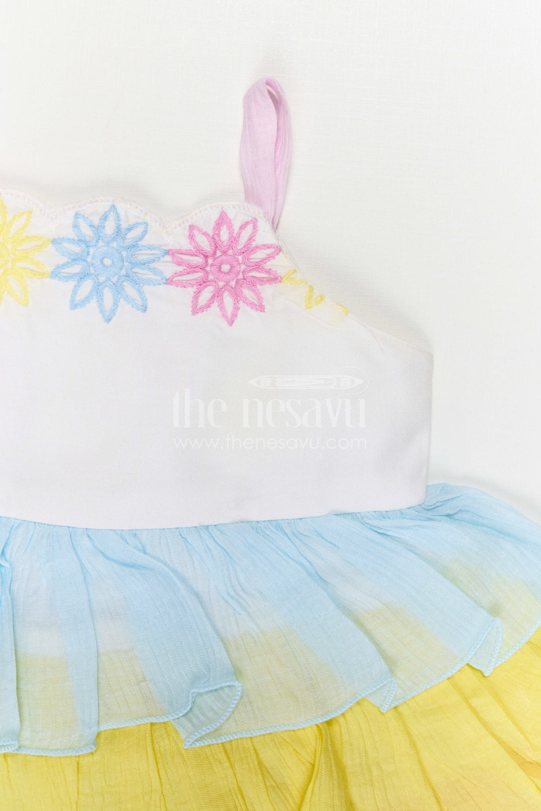 The Nesavu Baby Cotton Frocks Baby Girl Cotton Frock for Daily Wear and Playgoals Nesavu Nesavu Baby Girl Cotton Frock For Daily Wear With Thread Embroidery And Layered Multicolor Design
