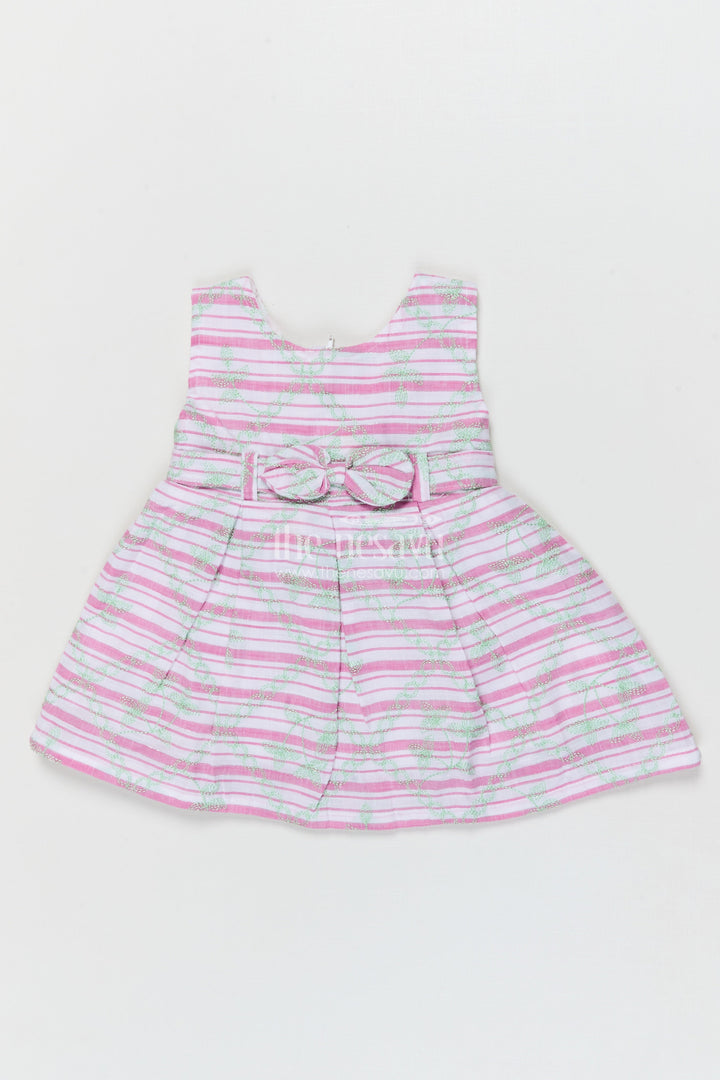 The Nesavu Baby Cotton Frocks Baby Girl Cotton Frock for Everyday Outings and Casual Photoshoots Nesavu 14 (6M) / Pink / Cotton BFJ922A-14 Nesavu baby girl cotton frock with thread embroidery for casual outings and playful days