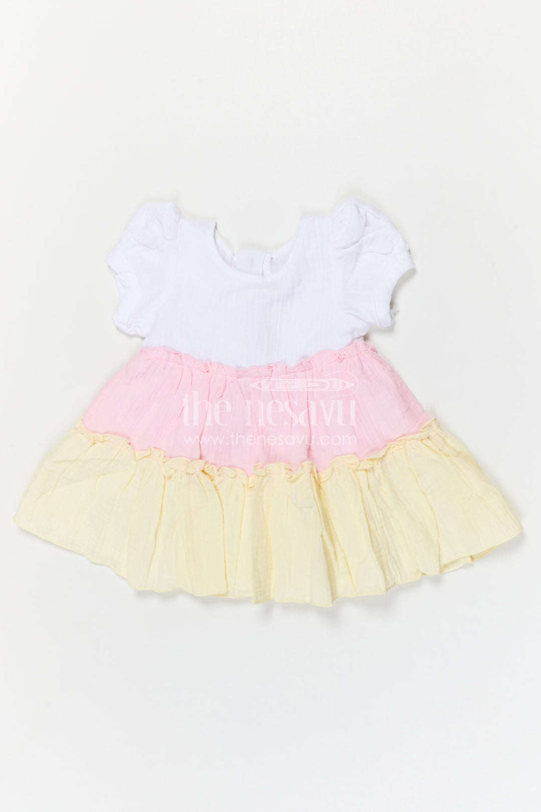 The Nesavu Baby Cotton Frocks Baby Girl Cotton Frock for Everyday Outings and Family Visits Nesavu Nesavu baby girl muslin cotton frock for everyday outings with breathable layered design