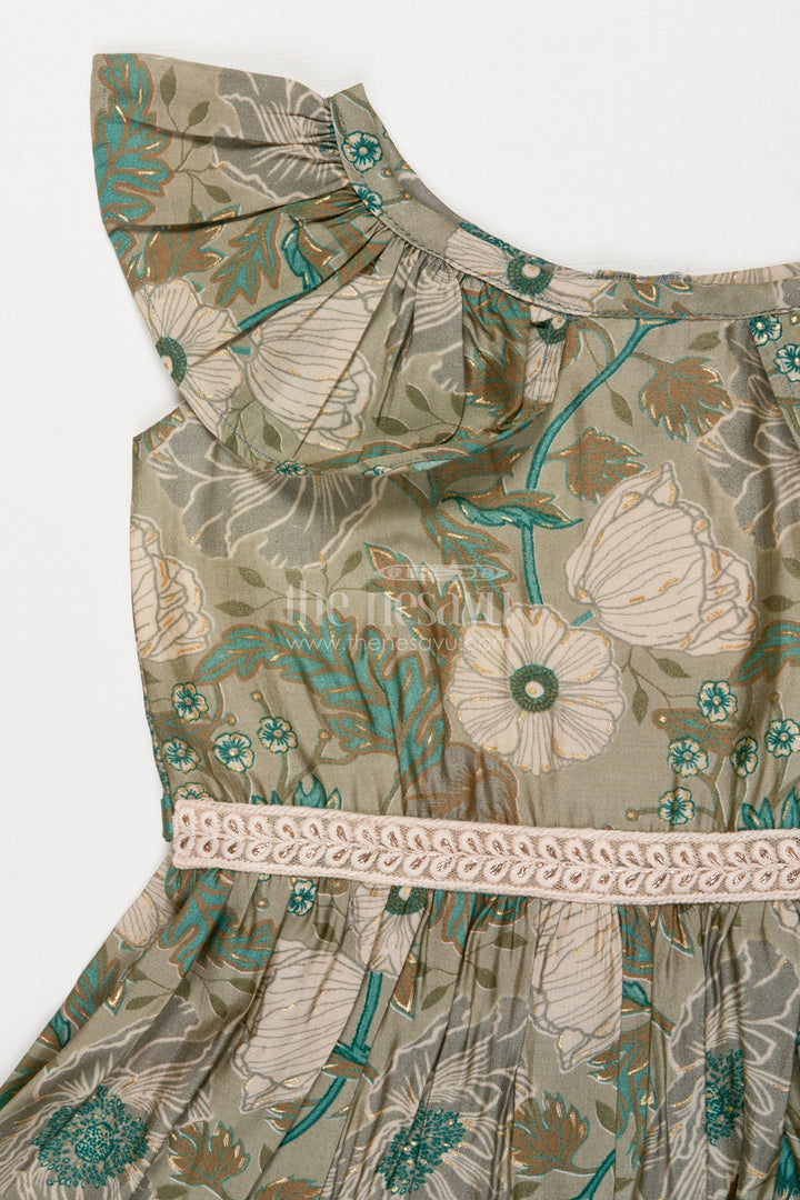 The Nesavu Girls Cotton Frock Baby Girl Cotton Frock for Everyday Outings and Festive Visits Nesavu Nesavu baby girl cotton frock with digital floral print for festive family outings