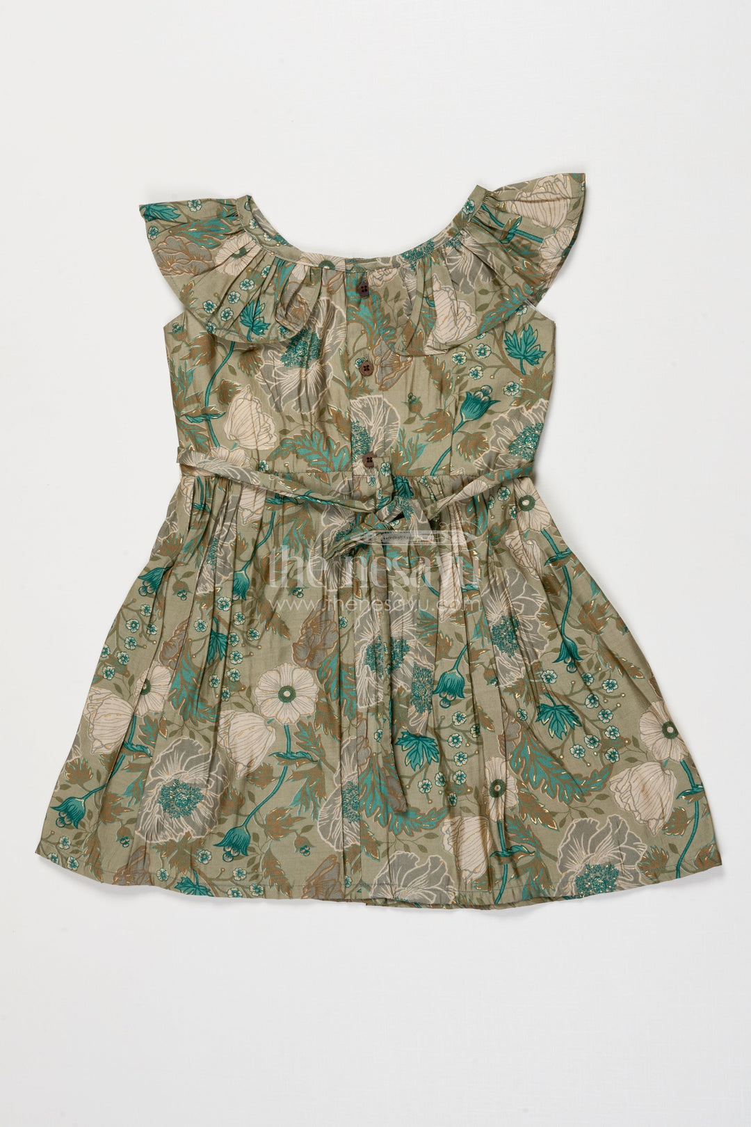 The Nesavu Girls Cotton Frock Baby Girl Cotton Frock for Everyday Outings and Festive Visits Nesavu Nesavu baby girl cotton frock with digital floral print for festive family outings